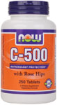 NOW C-500 with Rose Hips 250 Tablets