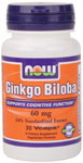 NOW Ginkgo Biloba 60 mg 30 Capsules