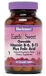 Bluebonnet EarthSweet Chewable Vitamin B-6, B-12 & Folic Acid 60 Tablets