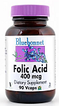 Bluebonnet Folic Acid 400 mcg 90 Vcaps