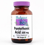 Bluebonnet Pantothenic Acid  500 mg 90 Vcaps