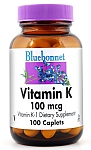 Bluebonnet Vitamin K 100 mcg 100 Caplets