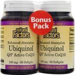 Natural Factors Coenzyme Q10 100mg 120 Softgels Bonus PackTwinpack
