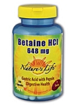Natures Life® Betaine Hydrochloride 100 Capsules