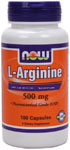 NOW Foods L-Arginine 500 mg 100 Capsules
