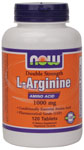 NOW Foods L-Arginine 1000 mg Double Strength 120 Tablets