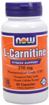 NOW Foods L-Carnitine 250 mg 60 Capsules