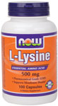 NOW Foods L-Lysine 500 mg 100 Capsules