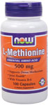 NOW Foods L-Methionine 500 mg 100 Capsules