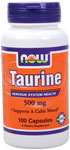 NOW Foods Taurine 500 mg 100 Capsules