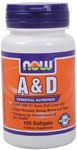 NOW Foods Vitamin A & D 10,000/400 IU 100 Softgels