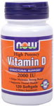 NOW Foods Vitamin D-3  2,000 IU 120 Softgels