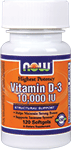 NOW Foods Vitamin D-3 10,000 IU 120 Softgels