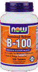 NOW Foods B-100 Sustained Release 100 Tablets