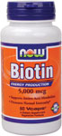 NOW Foods Biotin 5,000 mcg 60 Vcaps