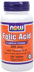 NOW Foods Folic Acid 800 mcg + B-12 250 Tablets