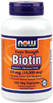 NOW Foods Biotin 10 mg (10,000 mcg) 120 Vcaps