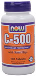 NOW Foods C-500 with Rose Hips 100 Tablets