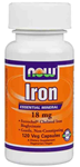 NOW Foods Iron 18 mg 120 Vcaps®