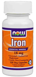 NOW Foods Iron 18 mg 120 Vcaps