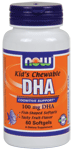 NOW Foods Kids DHA Chewables 100 mg 60 Softgels