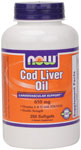 NOW Foods Cod Liver Oil Double Strength 650 mg  250 Softgels