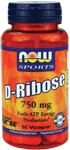 NOW Foods D-Ribose Energizer 750 mg  60 Capsules