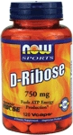 NOW Foods D-Ribose Energizer 750 mg 120 Capsules