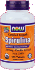 NOW Foods Certified Organic Spirulina 1,000 mg 120 Tablets