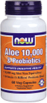 NOW Foods Aloe 10,000 & Probiotics 60 Veg Capsules