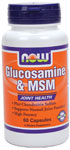 NOW Foods Glucosamine & MSM 750 mg/250 mg 60 Capsules