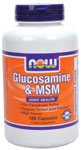 NOW Foods Glucosamine & MSM 750 mg/250 mg 180 Capsules