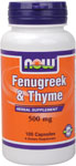 NOW Foods Fenugreek & Thyme 500 mg 100 Capsules