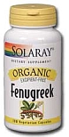 Solaray Organic Fenugreek Seed 620 mg 100 Vegetarian Capsules