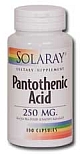 Solaray  Pantothenic Acid 250 mg   100 Capsules