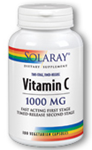 Solaray Vitamin C 1,000 mg Two-Stage Timed Release 100 Capsules