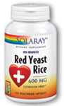 Solaray  Red Yeast Rice 600 mg  120 Capsules